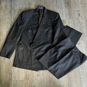 Pierre Balmain Classic Brown Vintage wool Double-Breasted Men's Blazer 42L